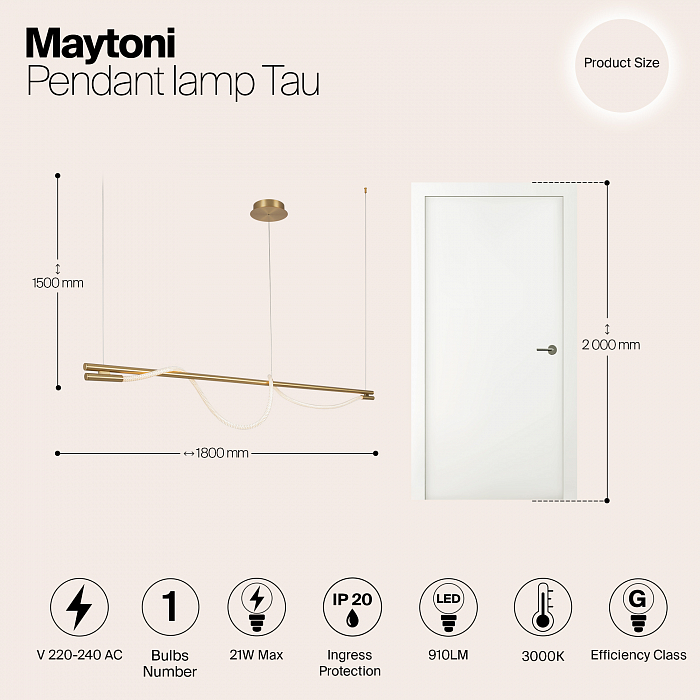 Светильник Maytoni MOD166PL-L20G3K