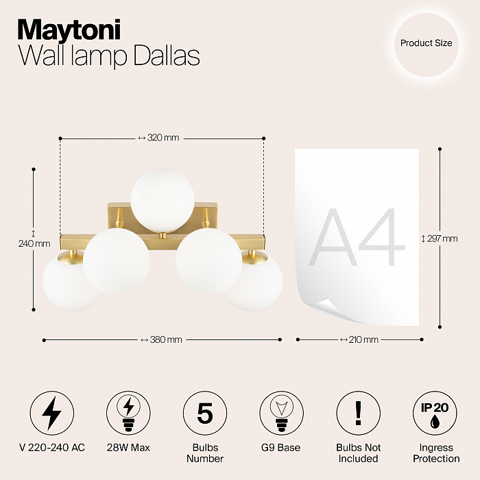 Бра Maytoni MOD547WL-05BS